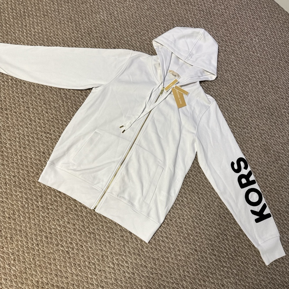 Michael Kors White Hoodie Jacket